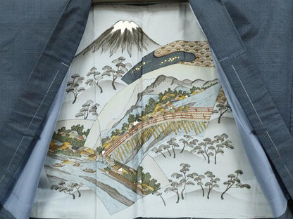 平和屋着物■極上　男性　本場大島紬　アンサンブル　長羽織　100亀甲　総詰め　逸品　未使用　DZAB2715kh6