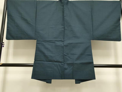 平和屋着物■極上　男性　紬　アンサンブル　長羽織　亀甲柄　羽裏・虎　逸品　DZAB2717kh6