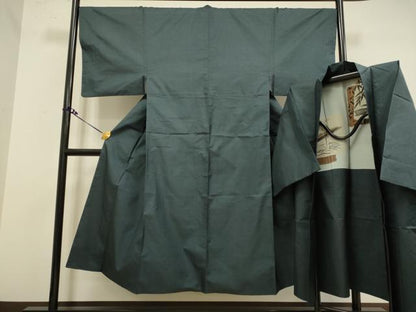 平和屋着物■極上　男性　本場大島紬　アンサンブル　長羽織　100亀甲　総詰め　逸品　DZAB2718kh6