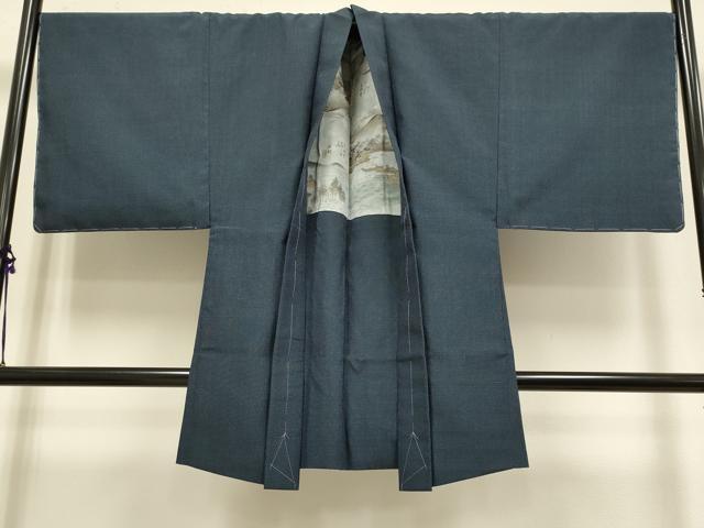 平和屋着物■極上　男性　本塩沢　アンサンブル　キングサイズ　長羽織　110亀甲　総詰め　逸品　未使用　DZAB2722kh6