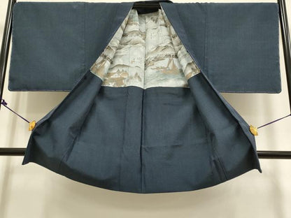 平和屋着物■極上　男性　本塩沢　アンサンブル　キングサイズ　長羽織　110亀甲　総詰め　逸品　未使用　DZAB2722kh6