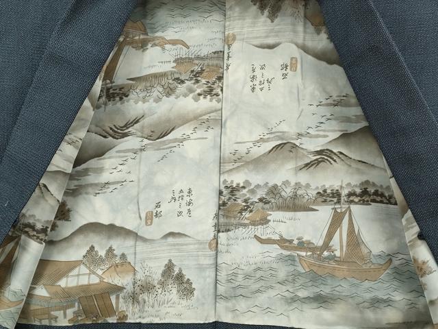 平和屋着物■極上　男性　本塩沢　アンサンブル　キングサイズ　長羽織　110亀甲　総詰め　逸品　未使用　DZAB2722kh6