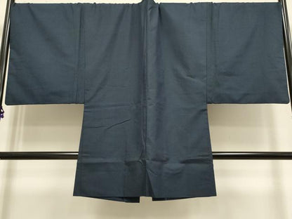 平和屋着物■極上　男性　お召　アンサンブル　キングサイズ　長羽織　亀甲柄　羽裏・虎　逸品　DZAB2723kh6