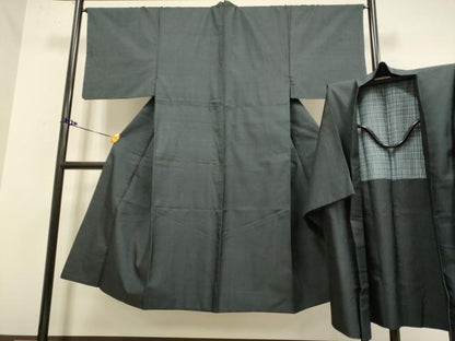 平和屋着物■極上　男性　本場大島紬　アンサンブル　長羽織　100亀甲　総詰め　逸品　DZAB2725kh6