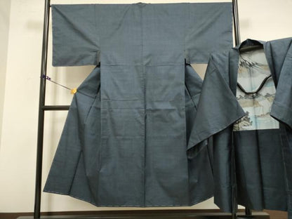 平和屋着物■極上　男性　本場大島紬　アンサンブル　長羽織　100亀甲　総詰め　逸品　未使用　DZAB2726kh6