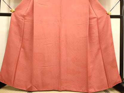 平和屋着物●極上　色無地　霞地紋　紅海老茶色　逸品　DZAB2727kh6