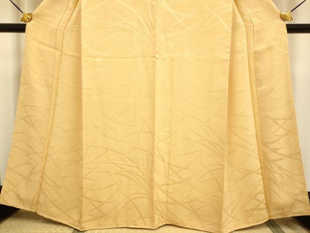 平和屋着物●極上　色無地　草葉地紋　杏色　逸品　未使用　DZAB2731kh6