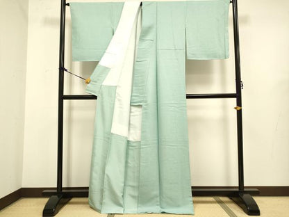 平和屋着物●極上　色無地　錆青磁色　逸品　未使用　DZAB2733kh6
