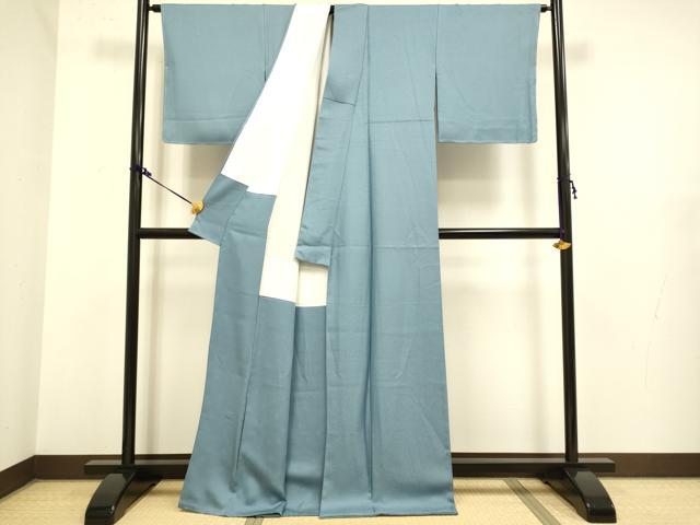 平和屋着物●極上　色無地　鉄御納戸色　逸品　未使用　DZAB2734kh6