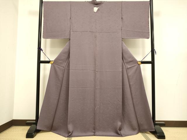 平和屋着物●極上　色無地　草花地紋　濃色　逸品　DZAB2735kh6