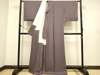 平和屋着物●極上　色無地　草花地紋　濃色　逸品　DZAB2735kh6