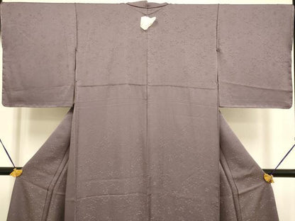 平和屋着物●極上　色無地　草花地紋　濃色　逸品　DZAB2735kh6
