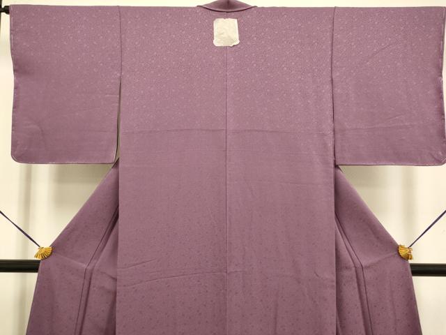 平和屋着物●極上　色無地　作家物　花唐草地紋　似せ紫色　逸品　未使用　DZAB2736kh6