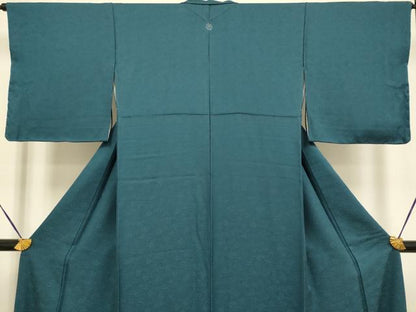 平和屋着物●極上　色無地　草木染　模様染　辻が花　褐返色　反端付き　逸品　DZAB2737kh6