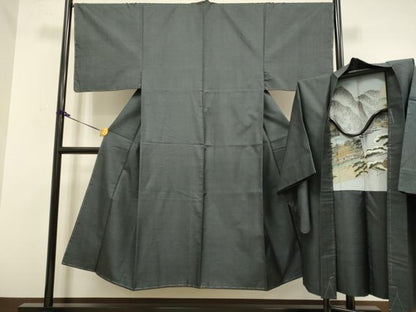 平和屋着物●極上　男性　本場大島紬　アンサンブル　100亀甲　総詰め　逸品　未使用　DZAB2746kh6