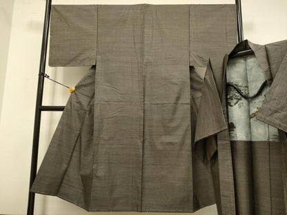 平和屋着物■極上　男性　本場大島紬　アンサンブル　長羽織　逸品　未使用　DZAB2749kh6