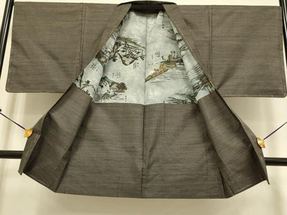 平和屋着物■極上　男性　本場大島紬　アンサンブル　長羽織　逸品　未使用　DZAB2749kh6