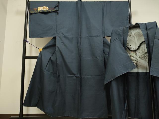 平和屋着物■極上　男性　本場大島紬　アンサンブル　キングサイズ　長羽織　100亀甲　総詰め　証紙付き　逸品　未使用　DZAB2752kh6