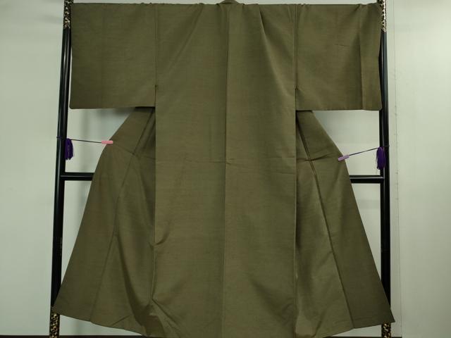 平和屋本店■極上　男性　紬　アンサンブル　キングサイズ　長羽織・髭紬　千歳茶色　逸品　DZAB2755kh6