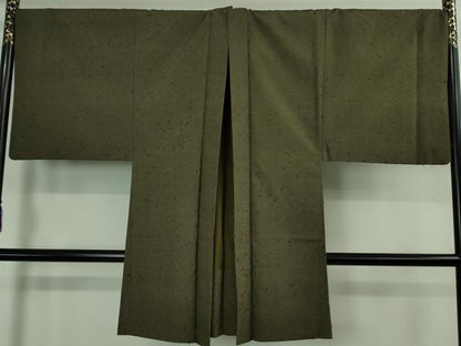 平和屋本店■極上　男性　紬　アンサンブル　キングサイズ　長羽織・髭紬　千歳茶色　逸品　DZAB2755kh6