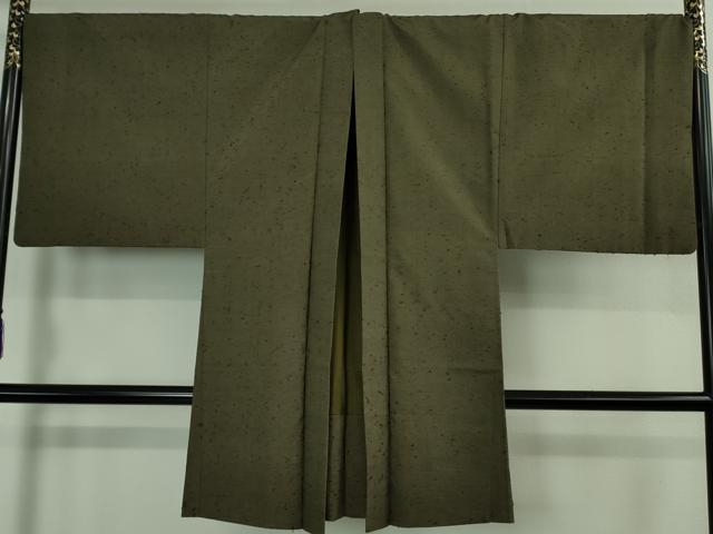 平和屋本店■極上　男性　紬　アンサンブル　キングサイズ　長羽織・髭紬　千歳茶色　逸品　DZAB2755kh6