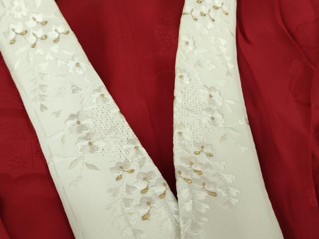 平和屋本店●極上　振袖・長襦袢(無双仕立て・半衿刺繍)セット　辻が花　暈し染め　黒地　金彩　銀通し地　逸品　DZAB2757kh6