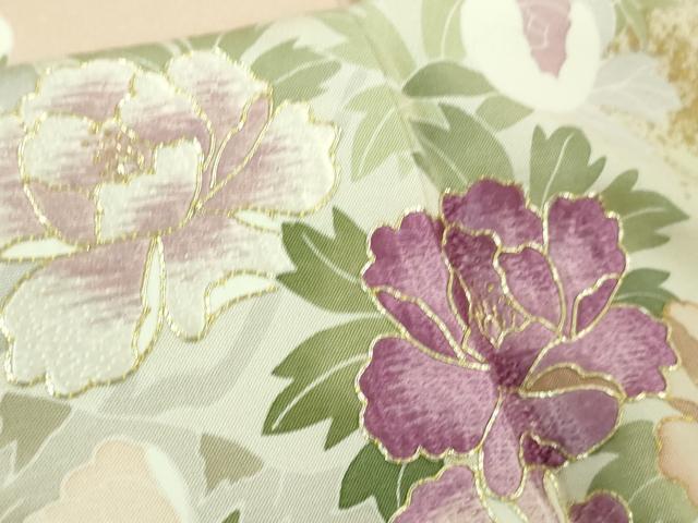 平和屋本店○極上 訪問着・長襦袢(無双仕立て)セット 刺繍 枝垂れ桜花文 暈