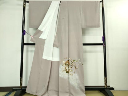 平和屋本店●極上　島田えり茂　色留袖　螺鈿　風神雷神　薄葡萄色地　暈し染め　金銀彩　逸品　DZAB2764kh6