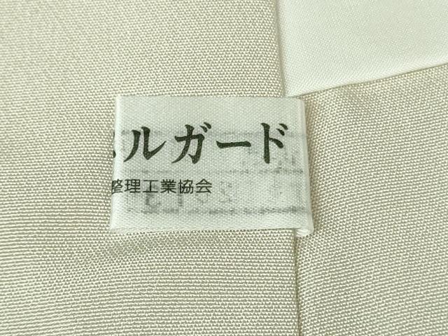 平和屋本店●極上　手描友禅女流作家　一色生子　訪問着・袋帯セット　紬地　花織　枝桜　灰白色地　逸品　DZAB2766kh6