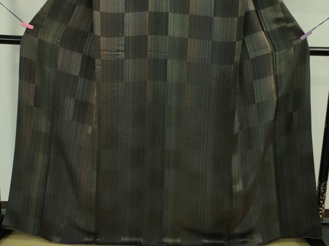 平和屋着物●極上　BANKANわものや　紬　市松文様　たとう紙付き　逸品　DZAB2768kh6