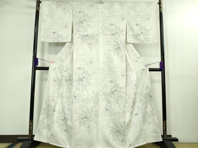 平和屋本店●極上　越後染印傳　日本産本漆　小紋　水国織物謹製　月下美人　たとう紙・証紙付き　逸品　未使用　DZAB2769kh6