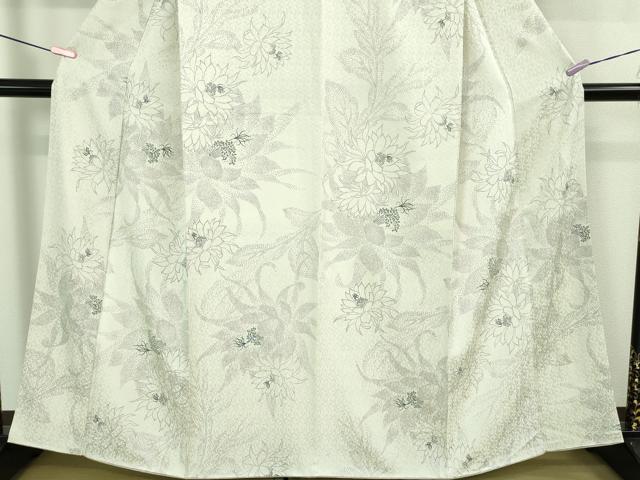 平和屋本店●極上　越後染印傳　日本産本漆　小紋　水国織物謹製　月下美人　たとう紙・証紙付き　逸品　未使用　DZAB2769kh6
