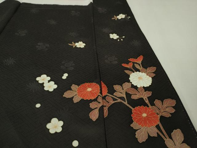 平和屋本店●極上　振袖　駒刺繍　絞り　霞吉祥花松文　蝉色地　金彩　逸品　DZAB2776kh6