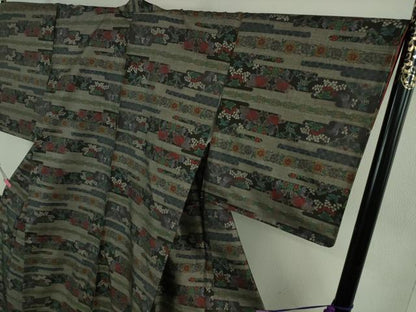 平和屋着物●極上　本場大島紬　9マルキ　エ霞花文　逸品　未使用　DZAB2788kh6