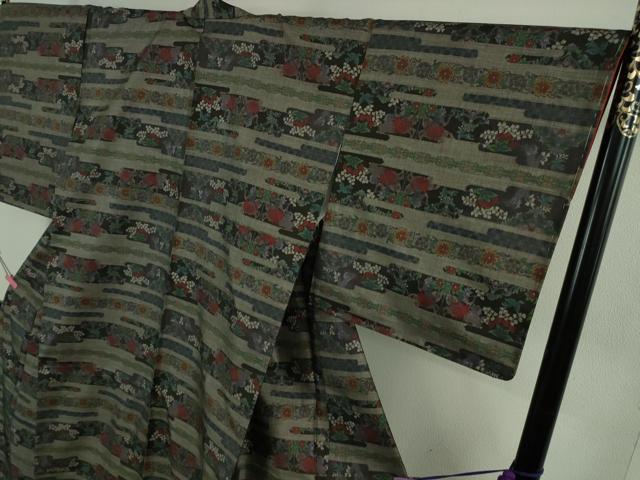 平和屋着物●極上　本場大島紬　9マルキ　エ霞花文　逸品　未使用　DZAB2788kh6