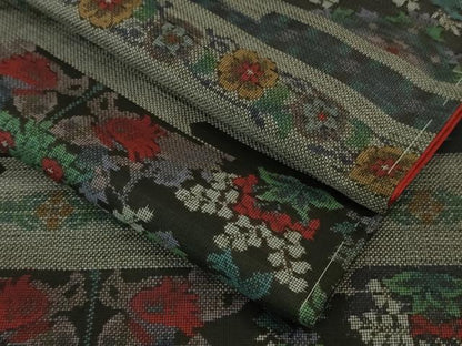 平和屋着物●極上　本場大島紬　9マルキ　エ霞花文　逸品　未使用　DZAB2788kh6