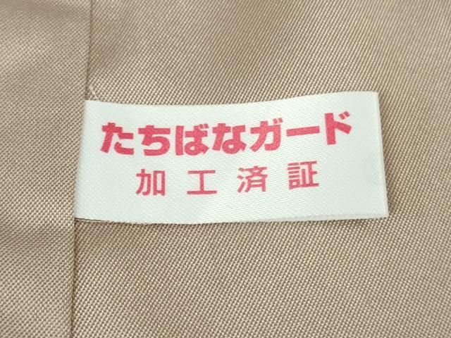 平和屋本店●極上　京都染織メーカー・貴久樹謹製 野蚕糸大島 本場縞大島紬 川野織物謹製 牡丹鼠色地 証紙付き　逸品　未使用　DZAB2790kh6