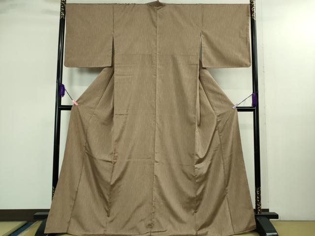 平和屋着物●極上　竹節紋　小紋　お召地　反端付き　逸品　DZAB2793kh6