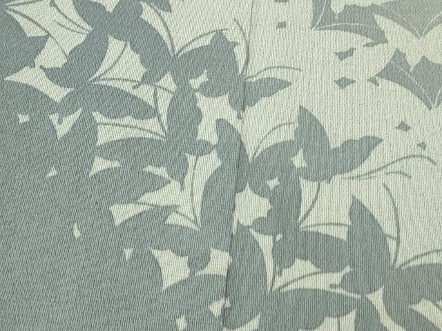 平和屋着物▽極上　本塩沢　やまだ織　訪問着　染色作家　桐村博　単衣　舞蝶紋　紫水晶色地　逸品　DZAB2795kh6