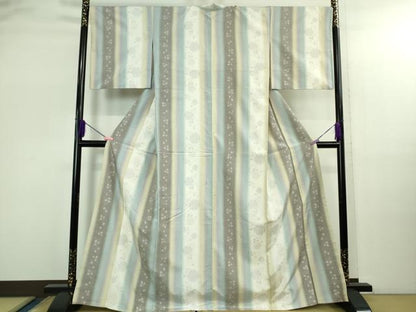 平和屋着物●極上　結城紬　80亀甲　飛び亀甲柄　雪輪間道　逸品　DZAB2799kh6