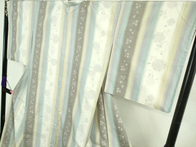 平和屋着物●極上　結城紬　80亀甲　飛び亀甲柄　雪輪間道　逸品　DZAB2799kh6
