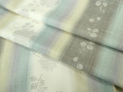 平和屋着物●極上　結城紬　80亀甲　飛び亀甲柄　雪輪間道　逸品　DZAB2799kh6