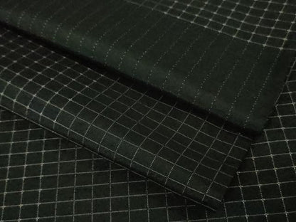 平和屋着物▽極上 紬 単衣 変わり市松 黒地 逸品 DZAB2806kh6