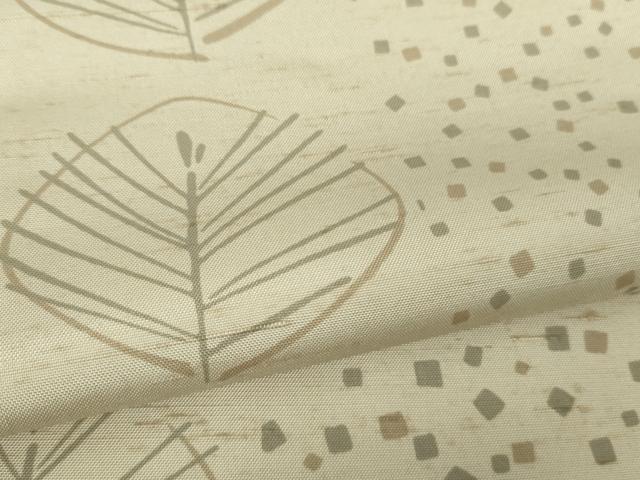 平和屋本店●極上　石川県指定無形文化財　牛首紬　白山工房　手織り　愛川流　葉並べ　薄卵色地　逸品　DZAB2811kh6