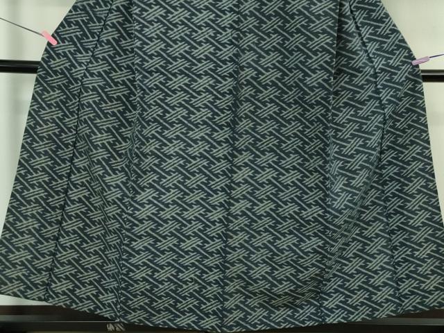 平和屋着物●極上 弓浜絣 単衣 綿 手織 村上絣織物謹製 染の近江 証紙付き 逸品 DZAB2818kh6