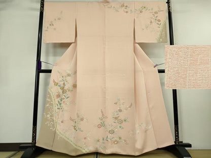 平和屋本店●極上　創業460年・千總　訪問着　駒刺繍　花唐草文　虹色地　金彩　小田急百貨店扱い　逸品　DZAB2821kh6