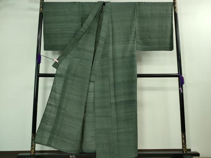平和屋本店＊極上 夏物 男性 染織の名門 しょうざん 生紬 キングサイズ 色無地 錆鼠色 逸品 DZAB2823kh6