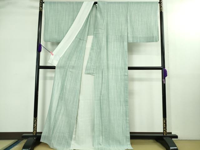 平和屋本店＊極上　夏物　結城紬　夏結城　奥順謹製　縞　織:小野清美　証紙付き　逸品　DZAB2824kh6