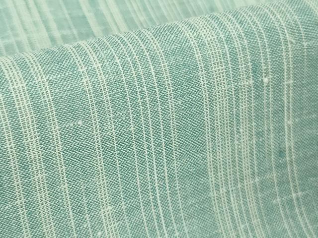 平和屋本店＊極上　夏物　結城紬　夏結城　奥順謹製　縞　織:小野清美　証紙付き　逸品　DZAB2824kh6