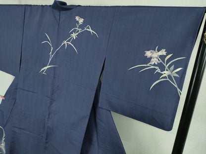 平和屋着物▽極上　本加賀友禅作家　袖野久美子　訪問着　単衣　加賀紬　クロユリ　証紙付き　逸品　DZAB2825kh6